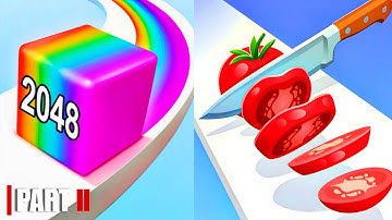 Jelly Run 2048 vs Perfect Slices - MAX LEVEL Gameplay Walkthrough Part 2 (Android, iOS)