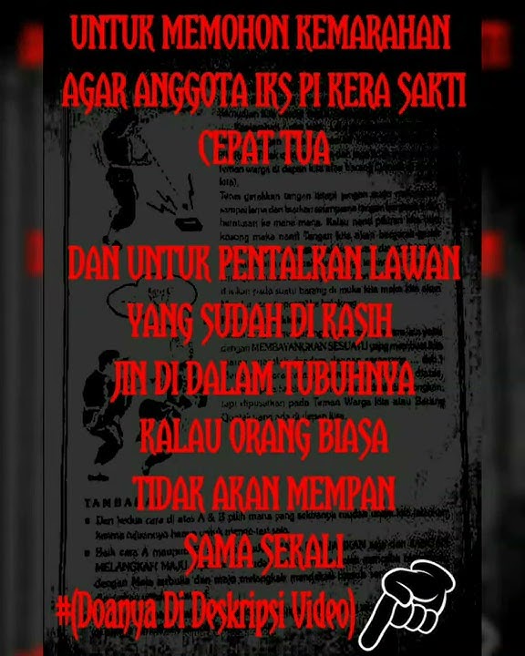 Doa IKS PI KERA SAKTI agar cepat tua