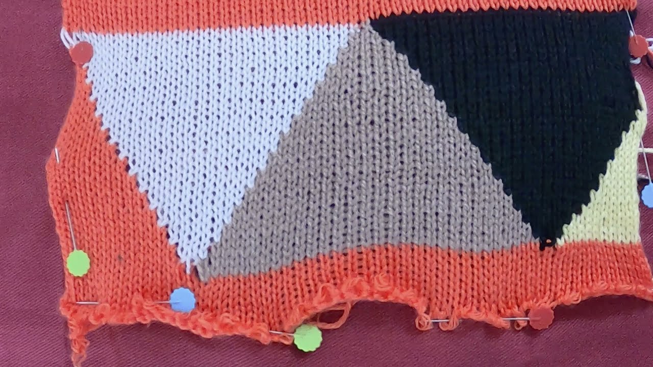 geométricos   triângulos em máquina de tricô