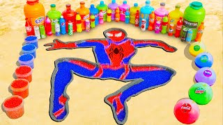 How to make Rainbow Spiderman with Orbeez, Big Monster, Fanta, Coca Cola vs Mentos \& Popular Sodas