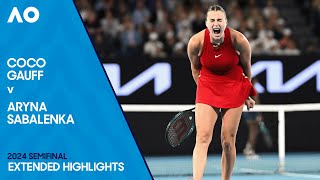 Coco Gauff v Aryna Sabalenka Extended Highlights | Australian Open 2024 Semifinal