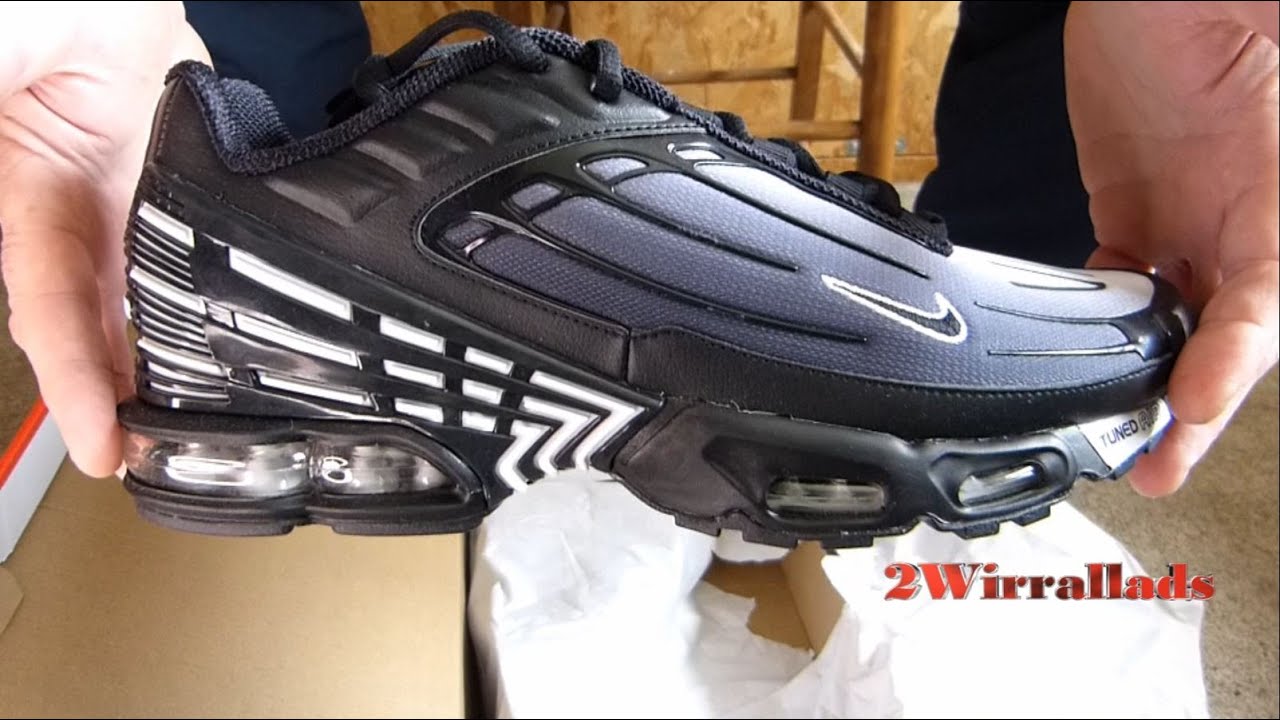 Trainertober Day 1 - Unboxing New Nike TN3 Air Max Plus III - Colorway:  Black/Black-White - YouTube