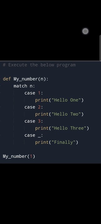 Python : Match-Case statement (Python 3.10) - YouTube