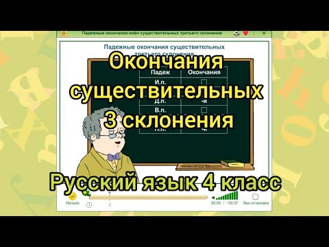 Окончания 3 склонения имен существительных