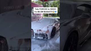 Andrew Tate washes his $5.5M Bugatti!