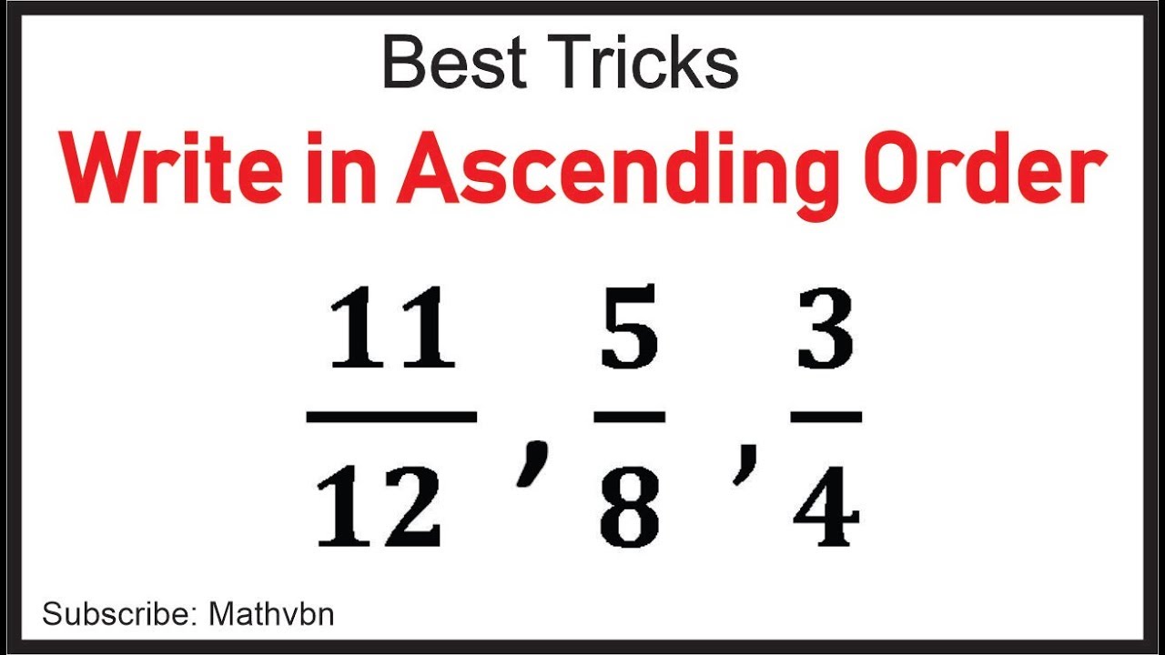 write fractions in ascending order calculator
