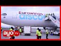 NDEGE KUBWA KUTOKA UJERUMANI YATUA KIA KWA MARA YA KWANZA MAPOKEZI YAKE NDEGE KUBWA KUTOKA UJERUMANI YATUA KIA KWA MARA YA KWANZA MAPOKEZI YAKE