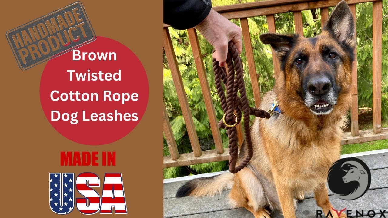 Walk in Style: Ravenox Brown Cotton Rope Dog Leashes - Perfect Blend of Durability and Comfort