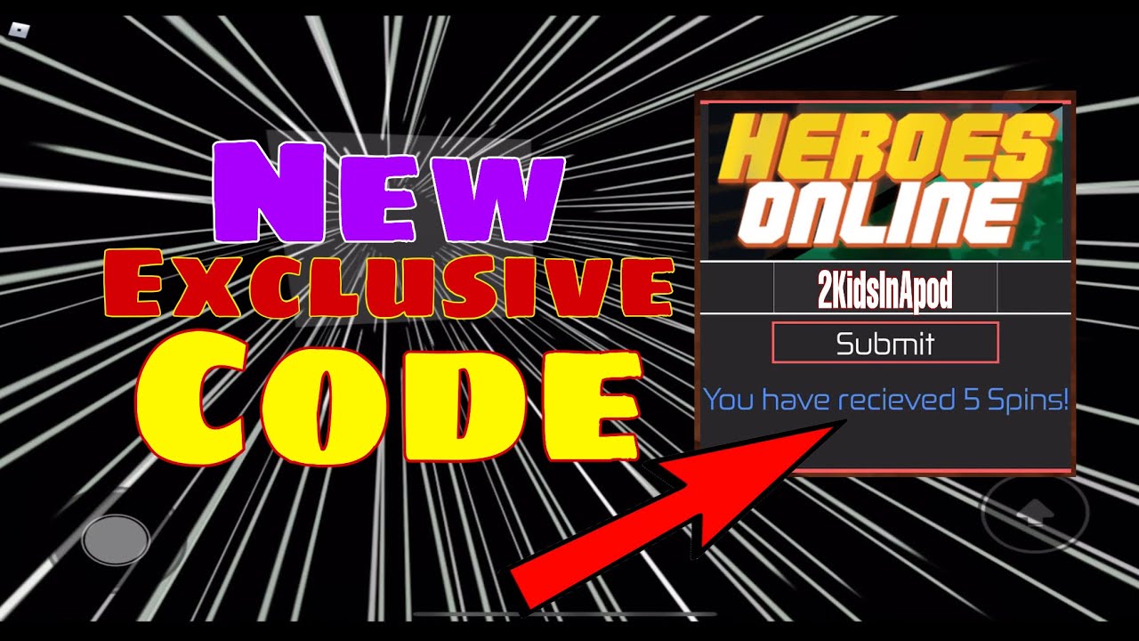 NEW* EXCLUSIVE CODE HEROES ONLINE gives 5 Rare Spins Roblox Team Batt