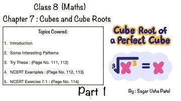 CBSE (NCERT) - Class 8 - Maths - Cubes and Cube Roots - Part 1