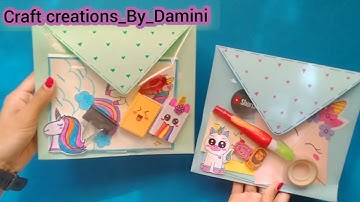 DIY Homemade Unicorn File Folder| Transparent file folder| Without glue craft| School supplies|