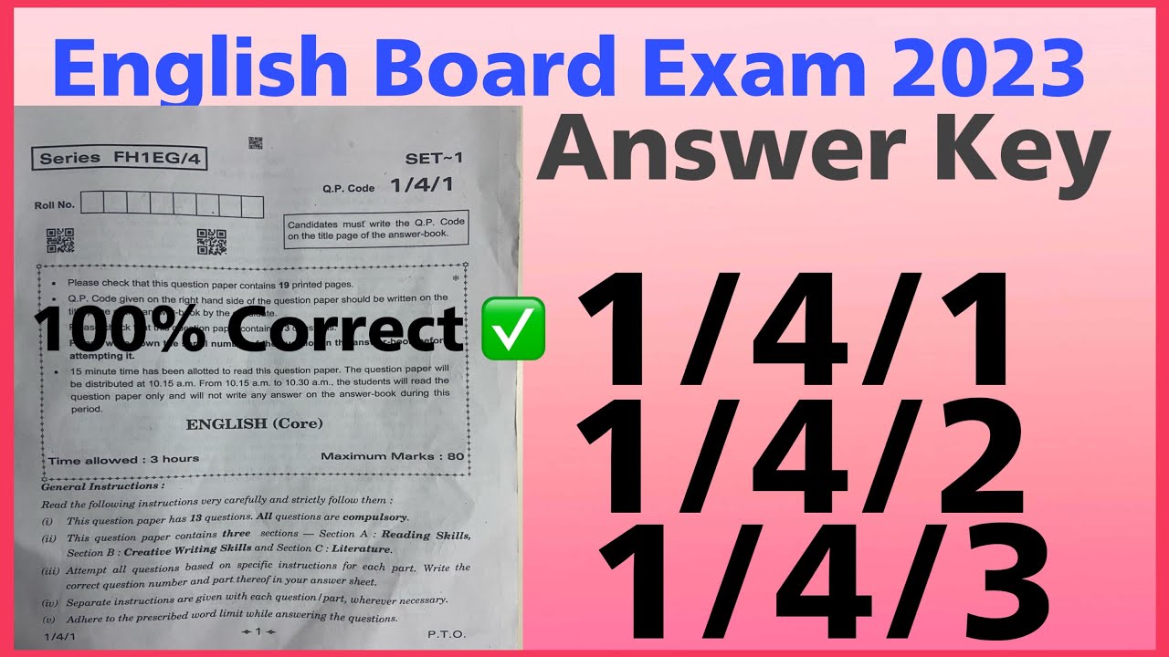 100 Correct Answer Key Class 12 English Board Exam 2023 1 4 1 1 4 100-correct-answer-key-class-12-english-board-exam-2023-1-4-1-1-4
