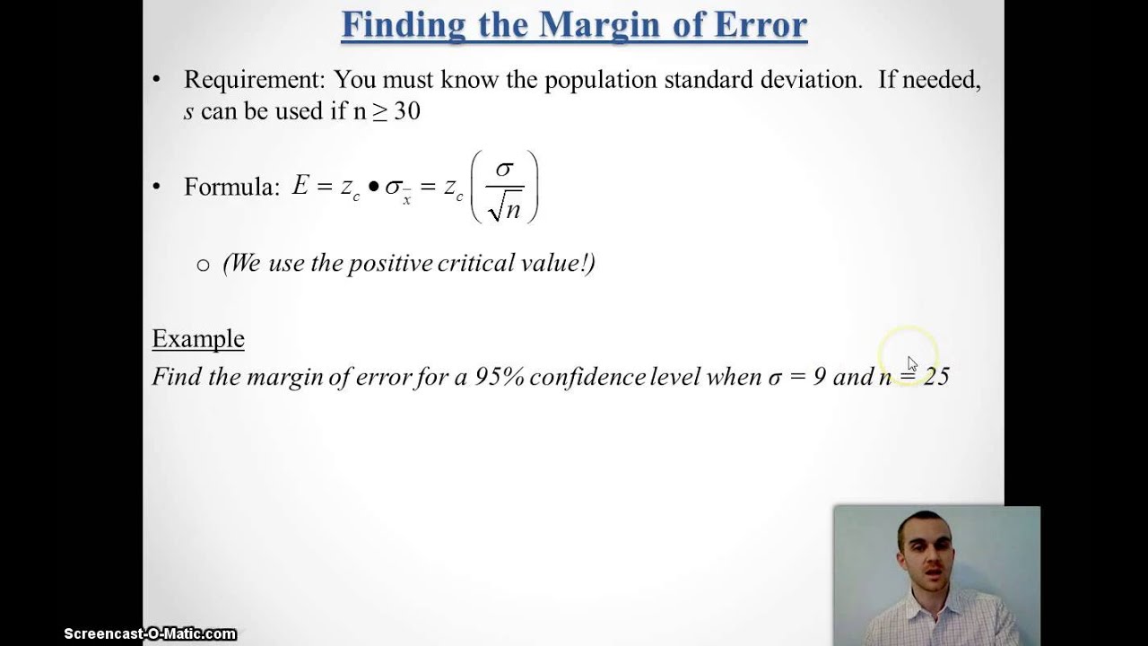 Ch 6 1 Confidence Intervals of Mean of Large Samples - YouTube