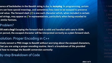 Resolving the base64 to PNG Backslash Issue in C+ +