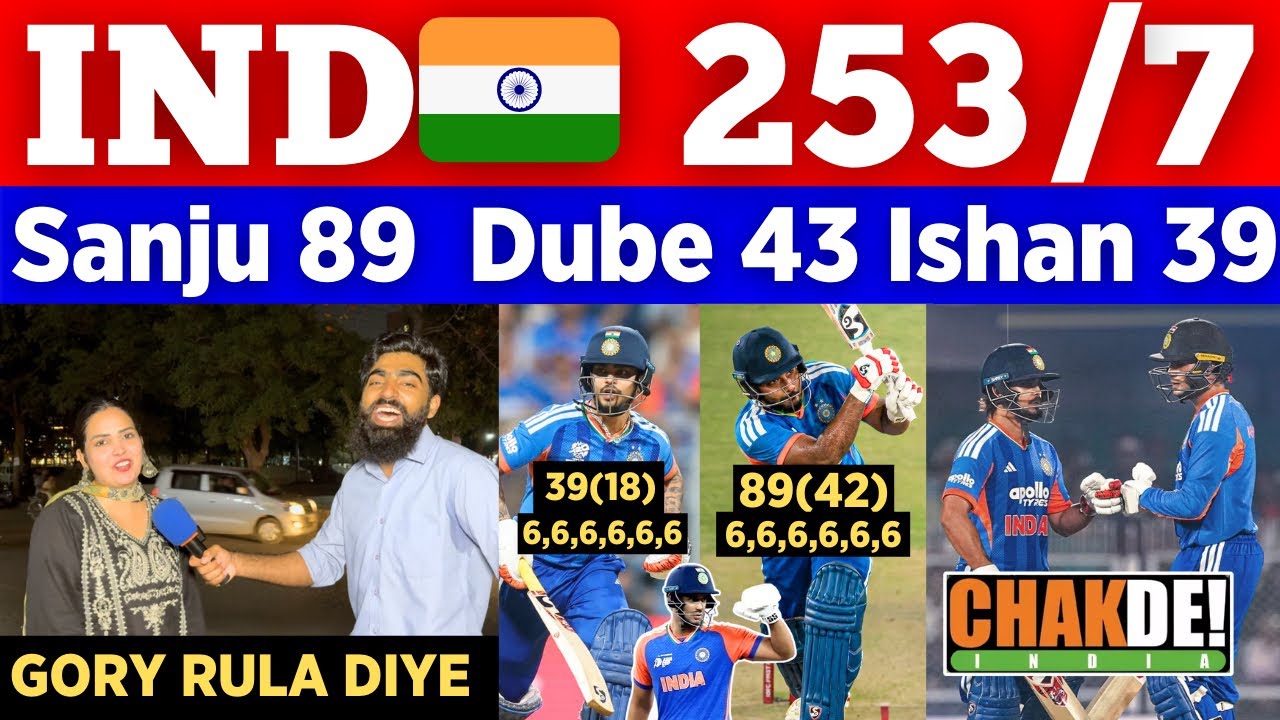 IND 🇮🇳 253/7 vs ENG 🏴󠁧󠁢󠁥󠁮󠁧󠁿 🥵 Highest Ever In Semi Final || Sanju 89 Dube 43 || Pak Public Reactions