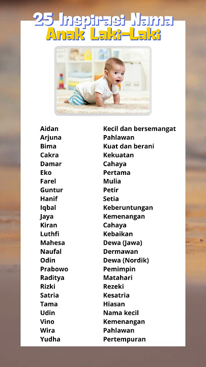 25 Nama anak Laki-Laki & Artinya. #artinama #namaanak