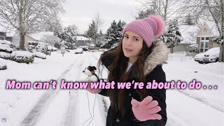 STRICT MOM SNOWDAY WITH OUR NEW DOG **I TRICKED HER AGAIN