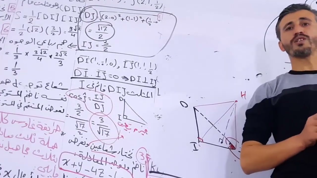 بكالوريا : المستقيمات والمستويات في الفراغ :تمرينات الوحدة رقم 11