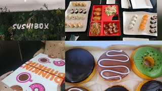 تجربة مطعم sushis box و dunkin donuts