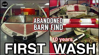 ABANDONED BARN FIND First Wash In 10 Years! Nasty Ski Boat | Satisfying Car Detailing Restoration!!