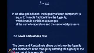 Lewis and Randall rule partial Molar Properties