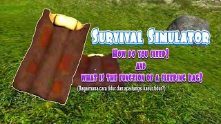 Survival Simulator || how to sleep and what is the function of the sleeping bag (cara tidur) screenshot 5