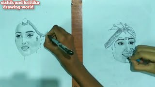 Drawing RadhaKrishna and Ram Sita Luv Kush serial Sita. Time-lapse drawing.