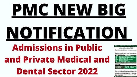 PMC New Notification!! MDCAT 2021 latest news regarding Admissions | Educational Updates