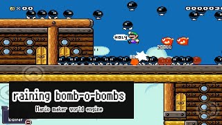 raining bomb-ombs (my level btw ) Mario maker world engine