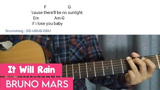 It Will Rain - Bruno Mars | Easy Guitar Tutorial With Chords Lyrics | guitar play along