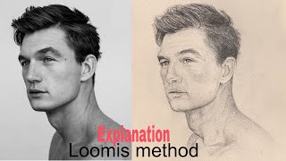 How to draw a portrait for beginners using Loomis method