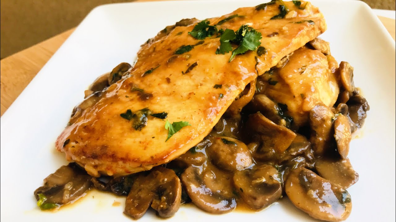 CHICKEN AND MUSHROOMS IN A GARLIC WHITE WINE SAUCE 20 MINUTES LOW 