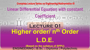 1 Lect - 1 Unit - LINEAR DIFFERENTIAL EQUATION- ENGG MATHS 3 (M3) - SPPU(Complete Lecture Series)