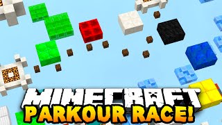 Minecraft 1v1v1 PARKOUR RACE! - w/PrestonPlayz, MrWoofless & Lachlan!