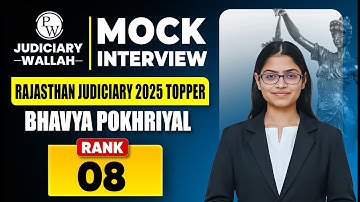 Rank 8🔥| Bhavya Pokhriyal | Rajasthan Judiciary 2025 Topper Interview | RJS Result | Judiciary By PW