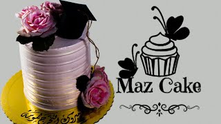 تصميم نيكد كيك مع ورد زهري | MAZ CAKE | كيك ماز