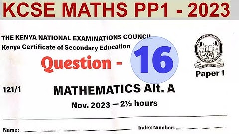 KCSE MATHS PP1-2023 ~SOLVING SIMULTANEOUS EQUATIONS GRAPHICALLY