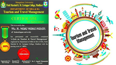 National Level E-Quiz on "Tourism and Travel Management"