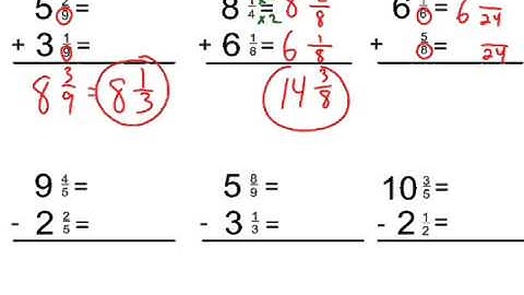 Adding & Subtracting Mixed Numbers (No Regrouping)