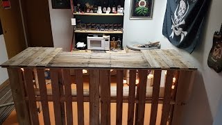 recycle reuse repurpose. bar made from pallets.