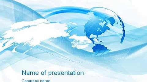 Blue Waves Globe PowerPoint Template