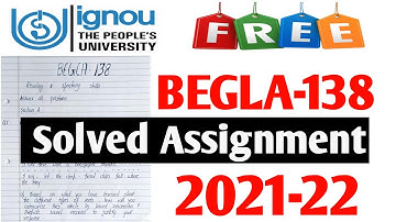 #ignou BEGLA 138 #free solved assignment 2021-22 info By Study Zone