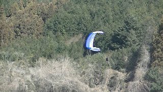 Paragliding Collapse while Landing  AKAIWA TOCHIGI JAPAN