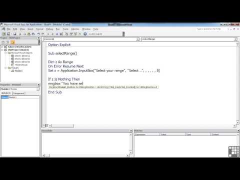 1003 Selecting A Range With The INPUT Box