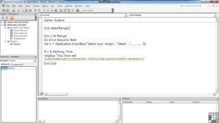 1003 Selecting A Range With The INPUT Box