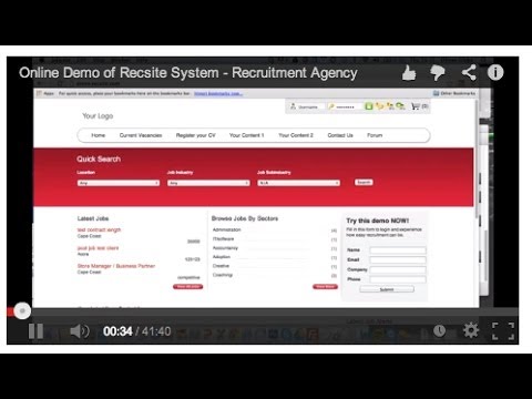 Online Demo of Recsite System - Recruitment Agency