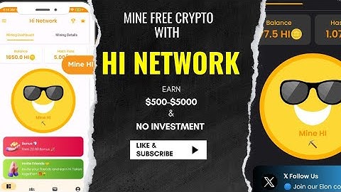 Hi Network! Great Crypto Mining Platform! Mine Free Crypto With No Investment! Very Strong Project