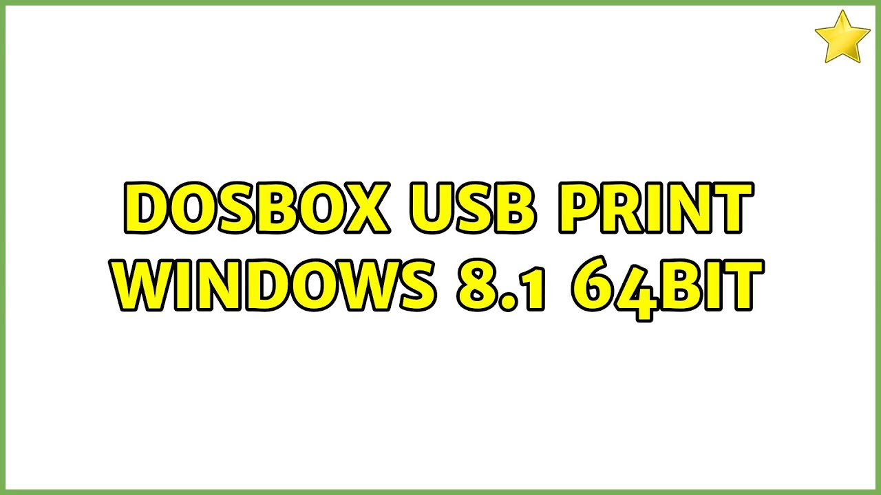 Dosbox Printer Dosbox USB print Windows 8.1 64Bit - YouTube