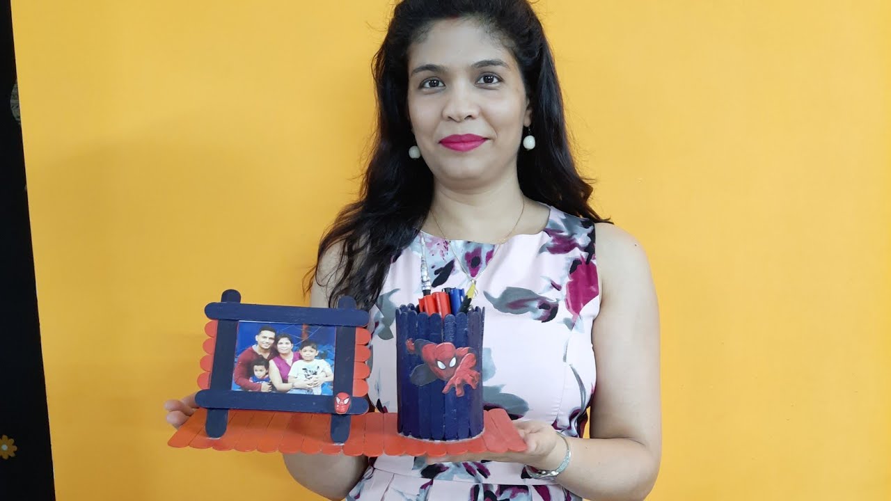How To Make Spiderman Pen Stand With Photo Frame At Home Easy Diys How To Make Spiderman Pen Stand With Photo Frame At Home Easy Diys