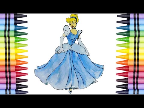 Disney Cinderella coloured pencils draw 2018